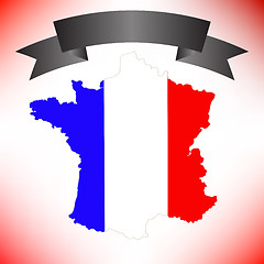 Image showing Map of France and Black Ribbon