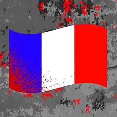 Image showing Flag of France and Blood Splatter.