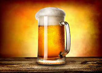 Image showing Beer on yellow background