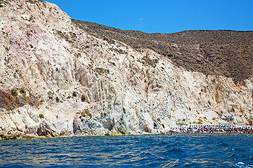 Image showing from the boat sea and sky in parasol