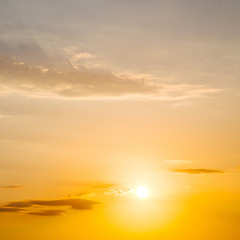 Image showing in the red blue sky cloud and sunrise orange color