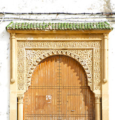 Image showing historical in  antique building door morocco style africa   wood