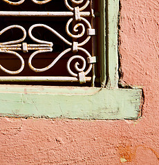 Image showing  window in morocco africa and old construction wal brick histori