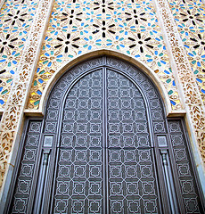 Image showing historical marble  in  antique building door morocco      style 