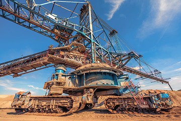 Image showing Large excavator machine in the mine