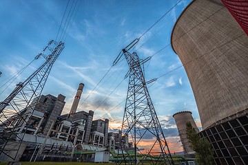 Image showing Huge Power plant producing heat