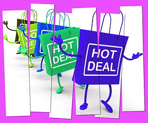 Image showing Hot Deal Shopping Bag that Shows Sales, Bargains, and Deals