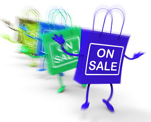 Image showing On Sale Shopping Bags Show Sales, Deals, and Bargains