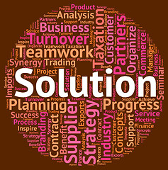 Image showing Solution Word Represents Succeed Solving And Successful