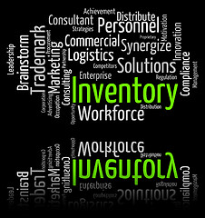 Image showing Inventory Word Means Stocks Inventories And Stock