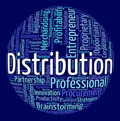 Image showing Distribution Word Means Distribute Logistics And Text