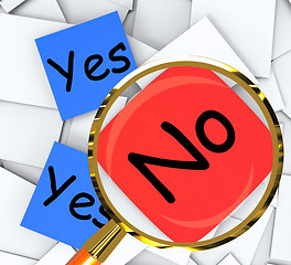 Image showing Yes No Post-It Papers Show Accept Or Decline