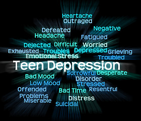 Image showing Teen Depression Indicates Lost Hope And Adolescent