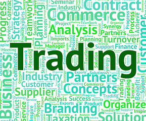 Image showing Trading Word Means Wordcloud Text And Commerce