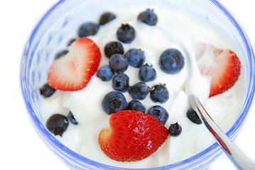 Image showing Yogurt and berries