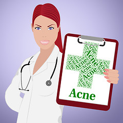 Image showing Acne Word Indicates Ill Health And Affliction