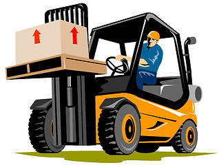 Image showing Forklift with driver