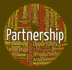 Image showing Partnership Word Shows Working Together And Cooperation