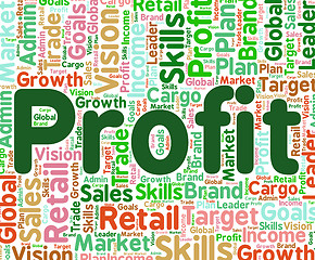 Image showing Profit Word Means Earns Profits And Wordcloud