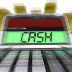 Image showing Cash Calculated Means Finances Savings Or Loan