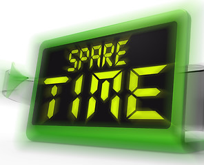 Image showing Spare Time Digital Clock Means Leisure Or Relaxation