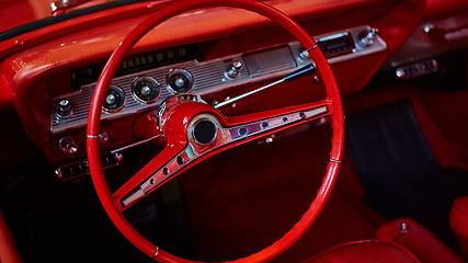 Image showing Closeup of details classic car