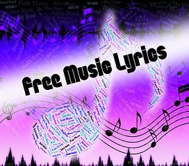 Image showing Free Music Lyrics Indicates Sound Tracks And Freebie