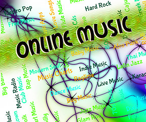 Image showing Online Music Indicates World Wide Web And Harmonies