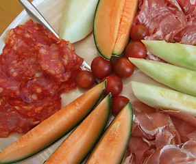 Image showing Italian antipasti