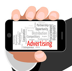 Image showing Advertising Word Means Adverts Market And Marketing