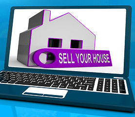 Image showing Sell Your House Home Laptop Means Property Available To Buyers