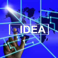 Image showing Idea Screen Means Worldwide Concept Thought or Ideas