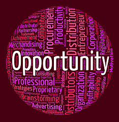 Image showing Opportunity Word Indicates Possibilities Opening And Words