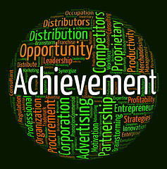 Image showing Achievement Word Means Achieving Wordcloud And Attainment