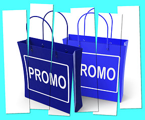 Image showing Promo Shopping Bags Show Discount Reduction or Sale