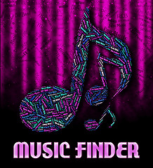 Image showing Music Finder Represents Sound Track And Acoustic