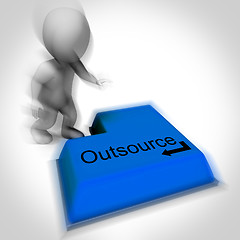 Image showing Outsource Keyboard Shows Subcontracting And Hiring Freelancers