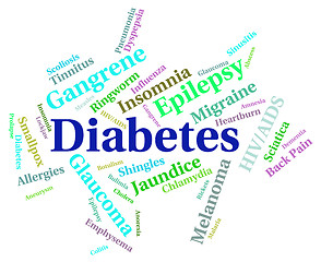 Image showing Diabetes Word Represents Ill Hypoglycemia And Disorders