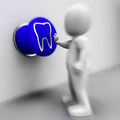 Image showing Tooth Pressed Means Oral Health Or Dentist Appointment