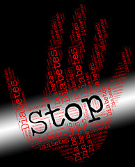 Image showing Stop Diabetes Represents Warning Sign And Danger