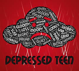 Image showing Depressed Word Indicates Sorrow Despair And Distress