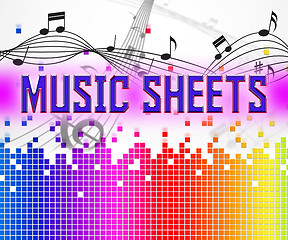 Image showing Sheet Music Shows Sound Tracks And Acoustic