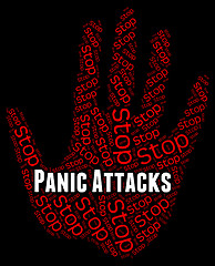 Image showing Stop Panic Shows Warning Sign And Attack