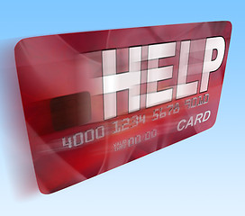 Image showing Help Bank Card Flying Means Give Monetary Support And Assistance