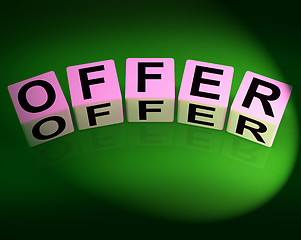 Image showing Offer Dice Mean Promote Propose and Submit