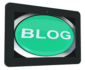 Image showing Blog Tablet Shows Blogging Or Weblog Websites