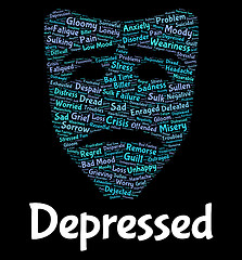 Image showing Depressed Word Means Despair Words And Text