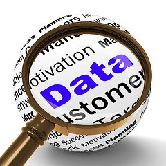 Image showing Data Magnifier Definition Means Digital Information Or Database