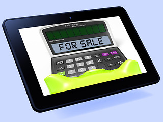 Image showing For Sale Calculator Tablet Shows Selling Or Listing