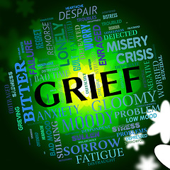 Image showing Grief Word Indicates Broken Hearted And Angst